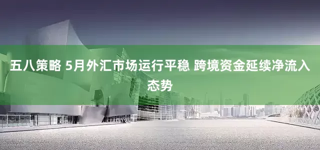 五八策略 5月外汇市场运行平稳 跨境资金延续净流入态势