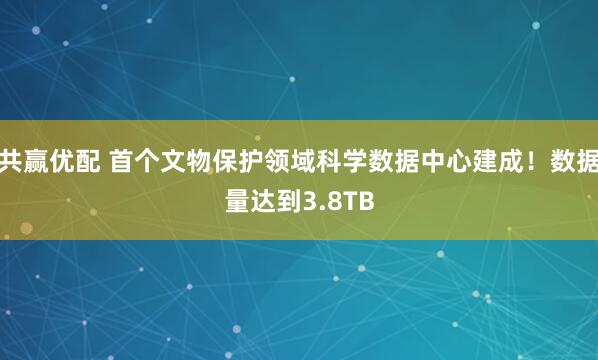 共赢优配 首个文物保护领域科学数据中心建成！数据量达到3.8TB