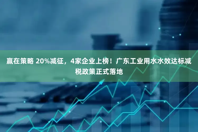 赢在策略 20%减征，4家企业上榜！广东工业用水水效达标减税政策正式落地