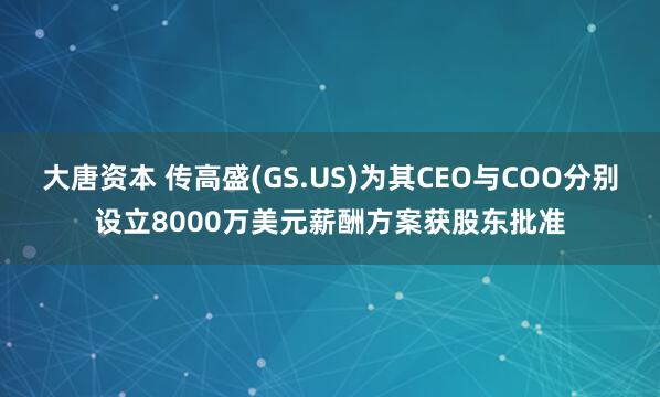 大唐资本 传高盛(GS.US)为其CEO与COO分别设立8000万美元薪酬方案获股东批准